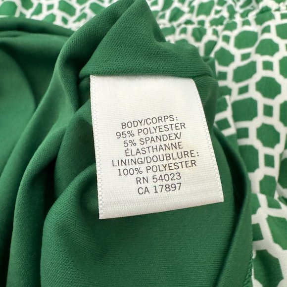 NWT Banana Republic Green Pattern Dress w Belt - Picture 7 of 10